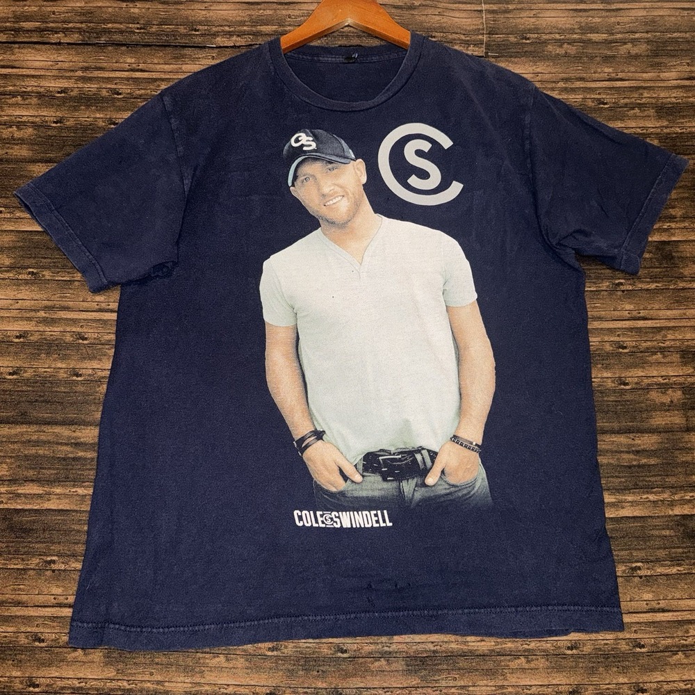 Cole Swindell Big Print Size Small Mens Navy Blue T-Shirt Men's M